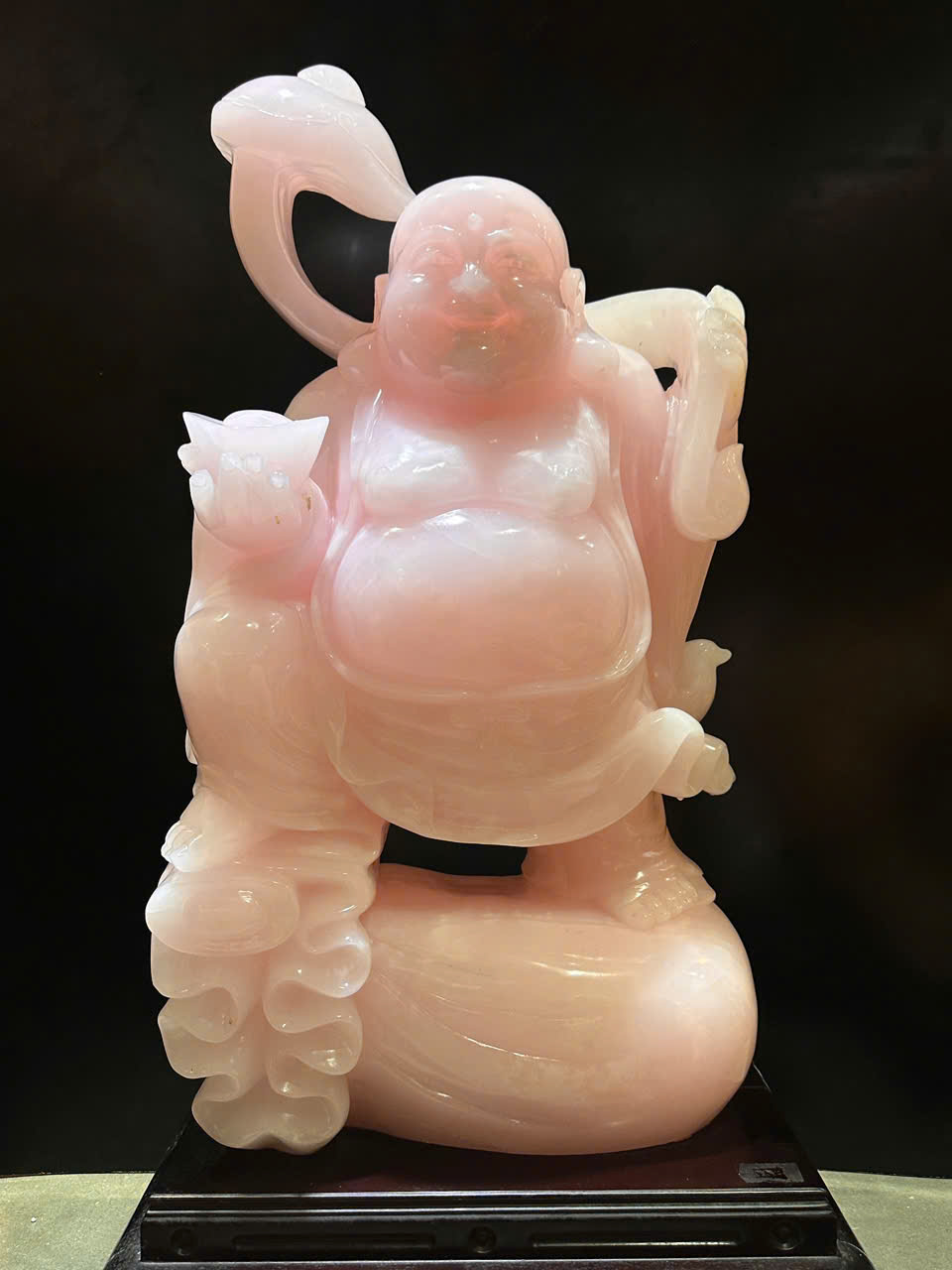 Tượng Thần Tài Di Lặc Ngọc Onyx Hồng 106cm