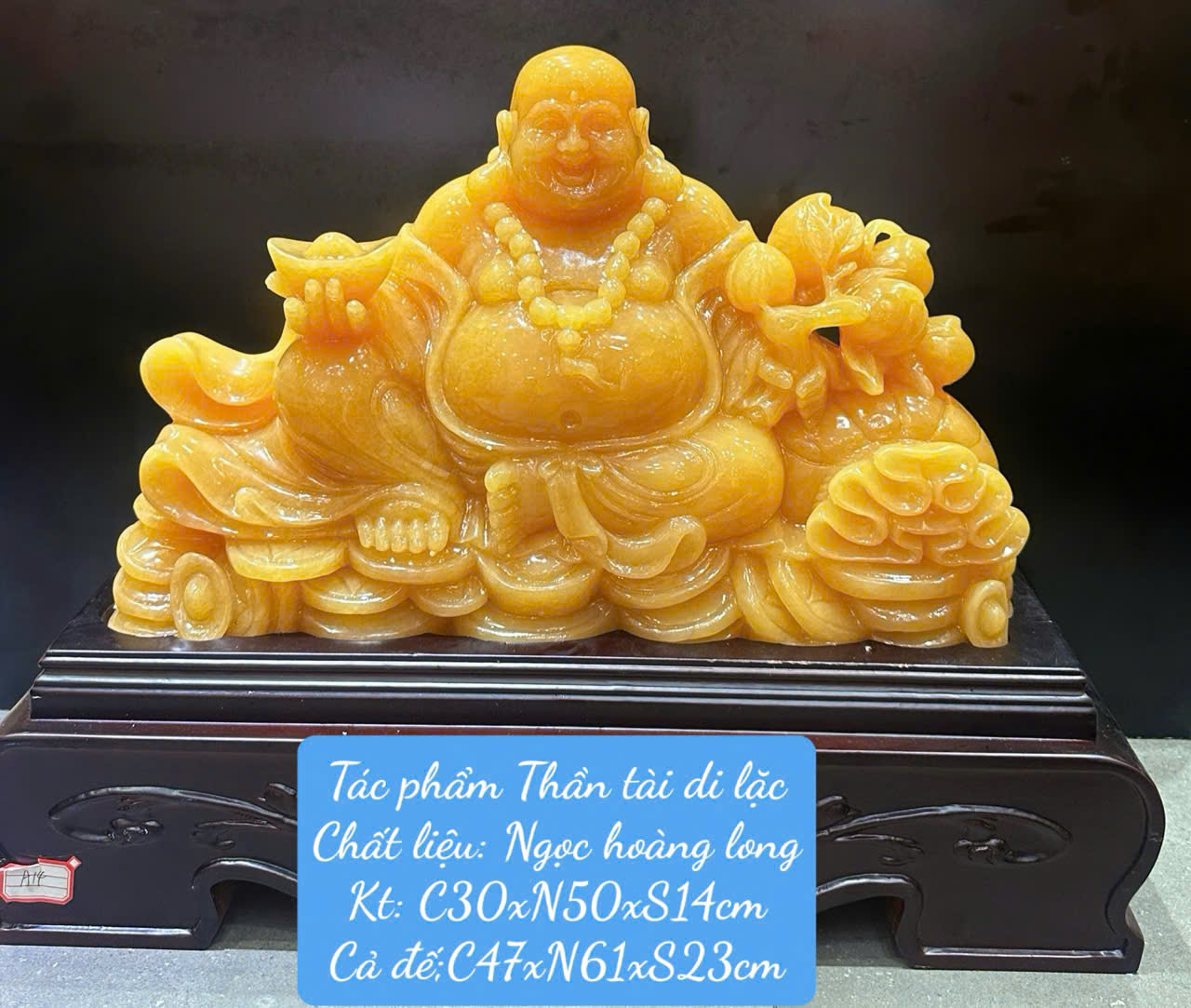 Tượng Thần Tài Di Lặc Tọa Núi Tiền Vàng Ngọc Hoàng Long