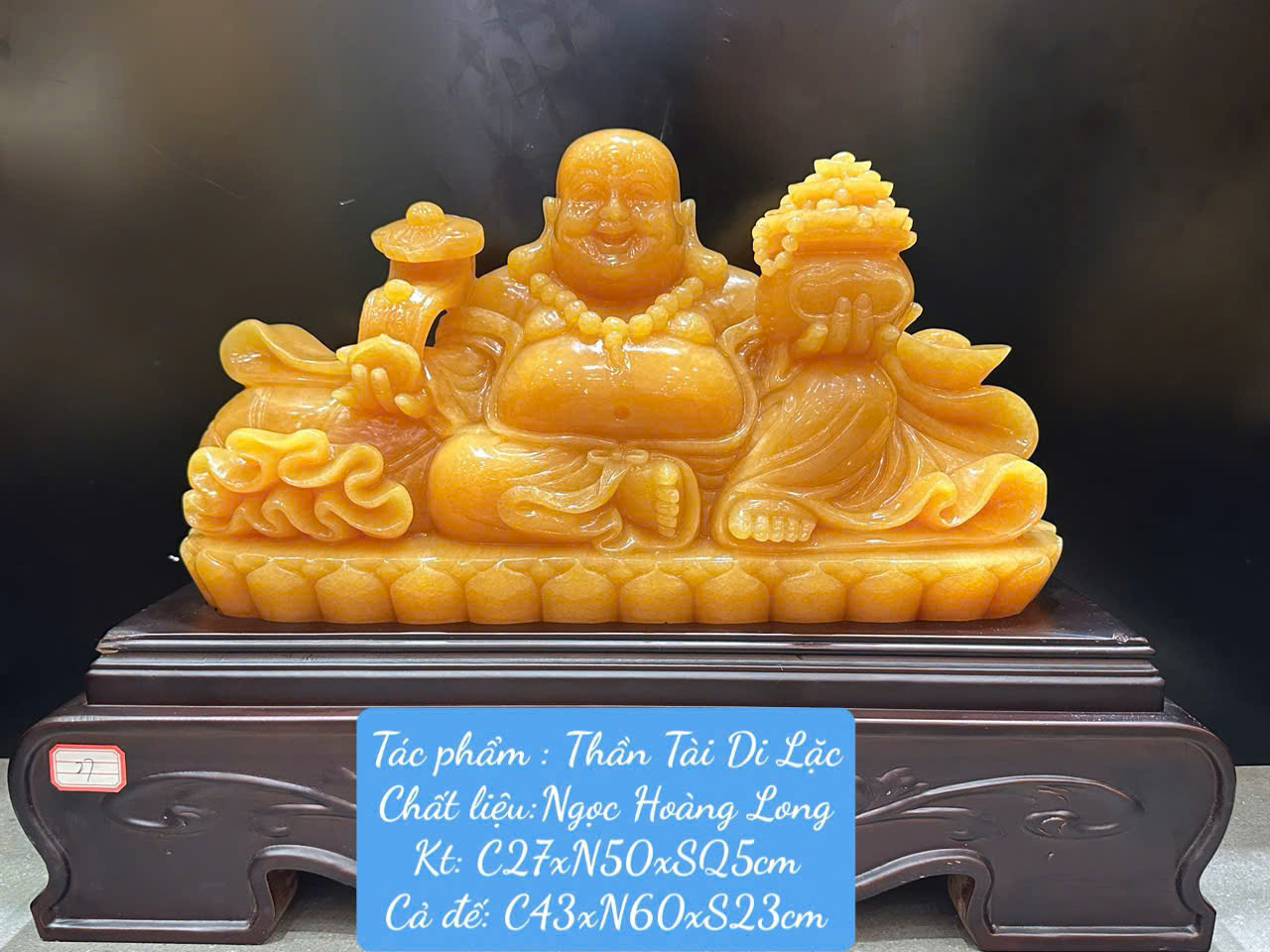 Tượng Thần Tài Di Lặc Tọa Sen Ngọc Hoàng Long