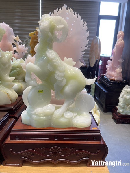 Tượng Tuổi Mùi Ngọc onyx trắng 66cm