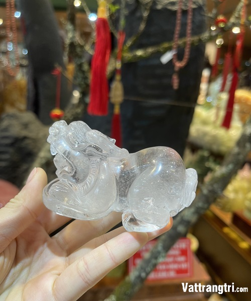 Linh Vật Tỳ Hưu Đá Thạch Anh Trắng - 266g