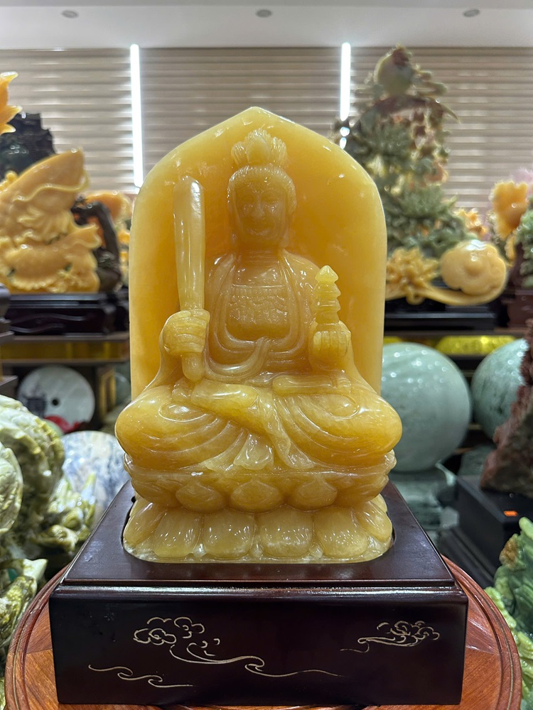 Văn thù sư lợi bồ tát ngọc hoàng long 36cm