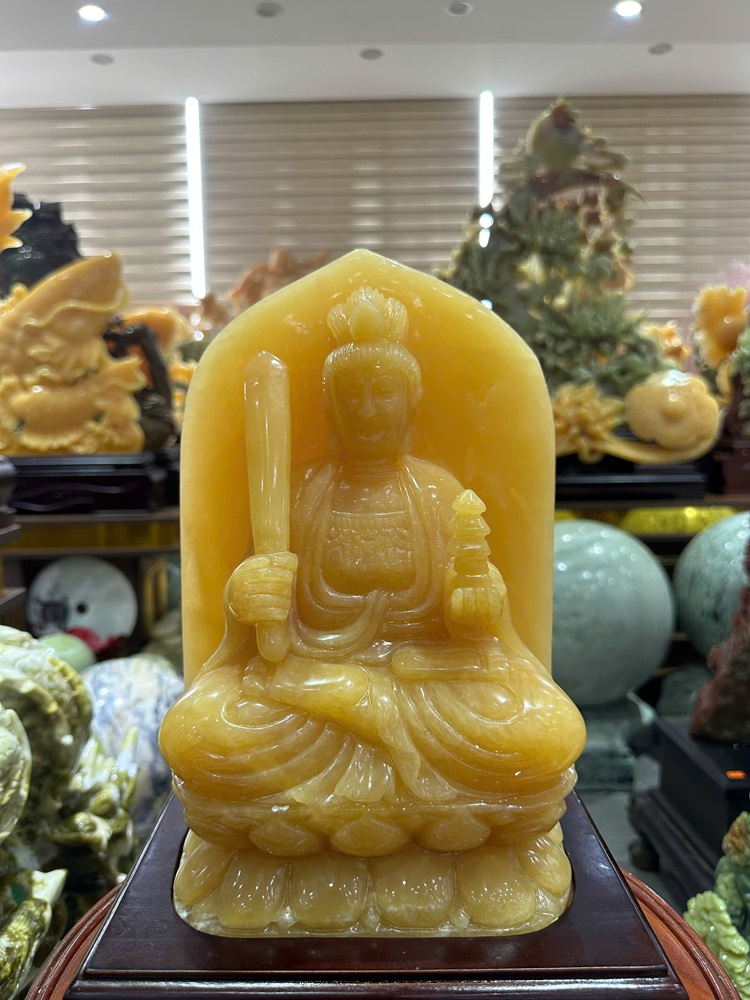 Văn thù sư lợi bồ tát ngọc hoàng long 36cm