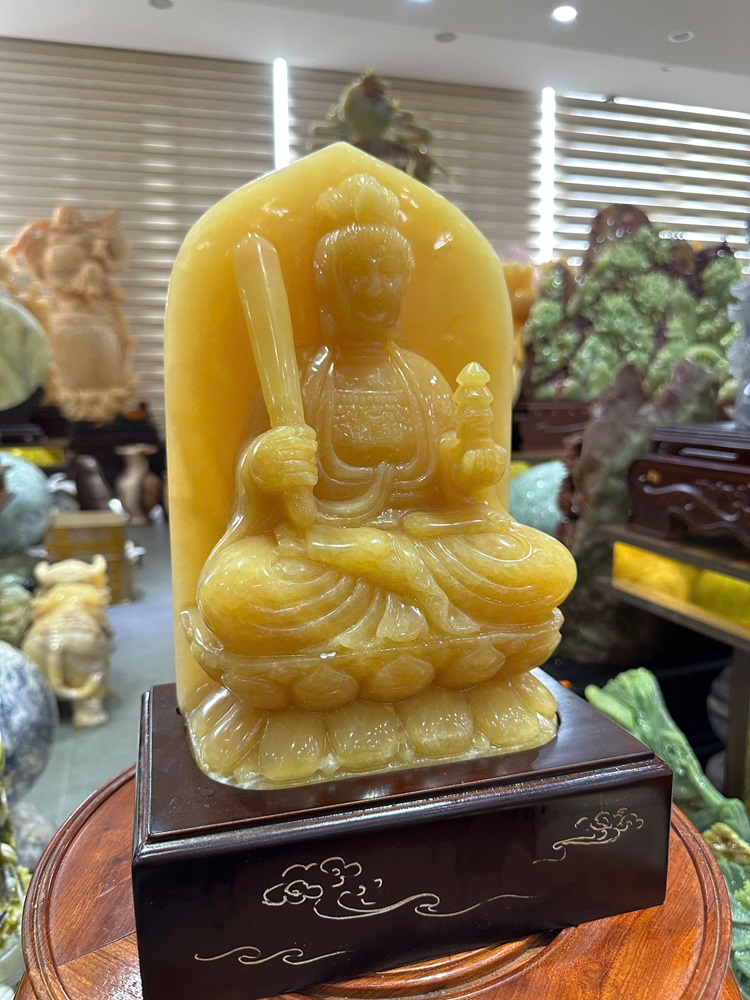 Văn thù sư lợi bồ tát ngọc hoàng long 36cm