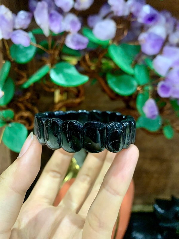 Vòng bản khúc thạch anh đen 13,7mm
