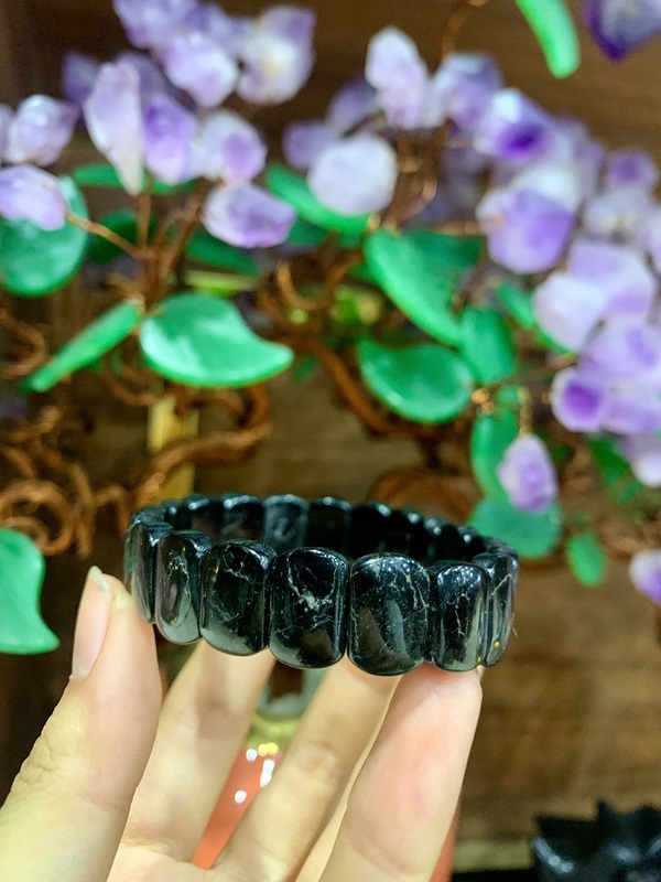 Vòng bản khúc thạch anh đen 13,7mm