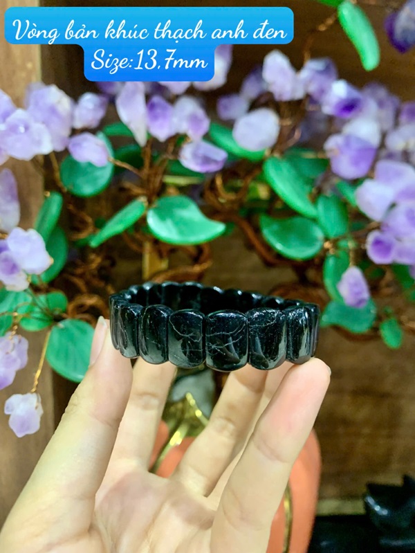 Vòng bản khúc thạch anh đen 13,7mm