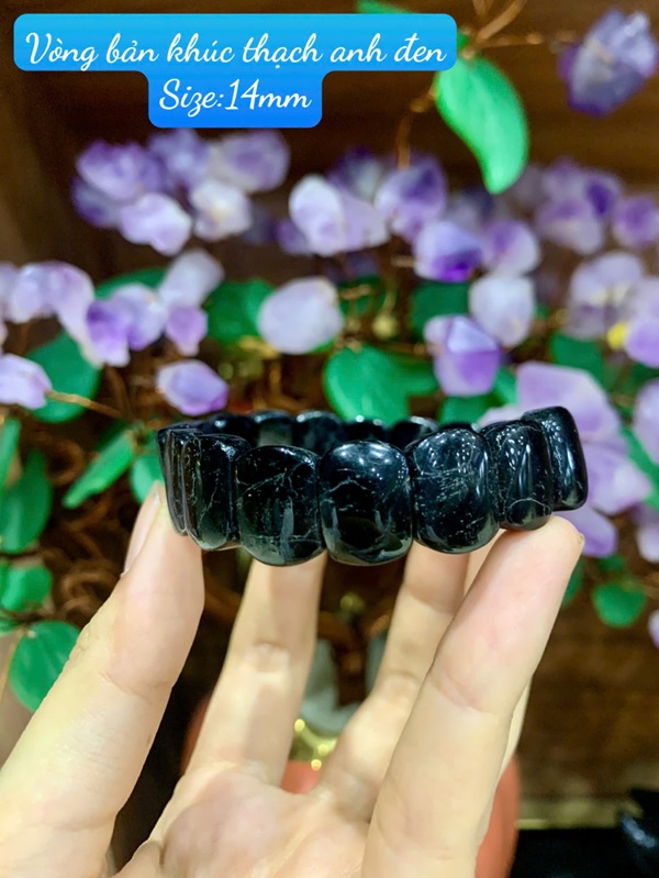 Vòng bản khúc thạch anh đen 14mm