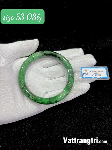 Vòng bản liền ngọc phỉ thuý 53ly - 59ly + Giấy kiểm định PNJ