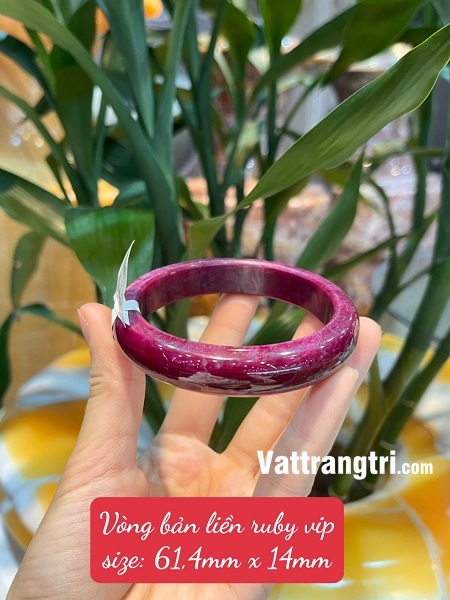 Vòng bản liền ngọc ruby vip 61,4mm x 14mm