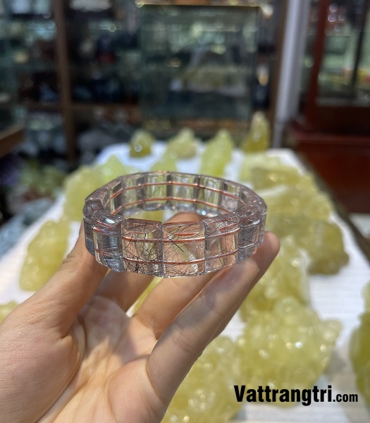 Vòng bản thạch anh tóc đen 16.9ly