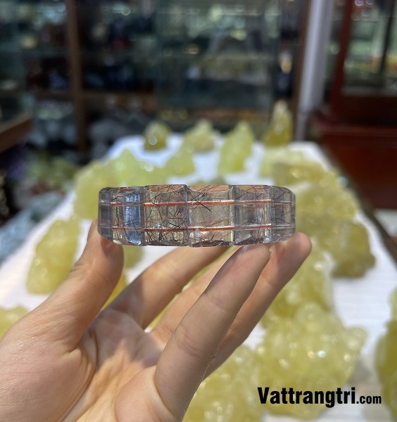 Vòng bản thạch anh tóc đen 16.9ly