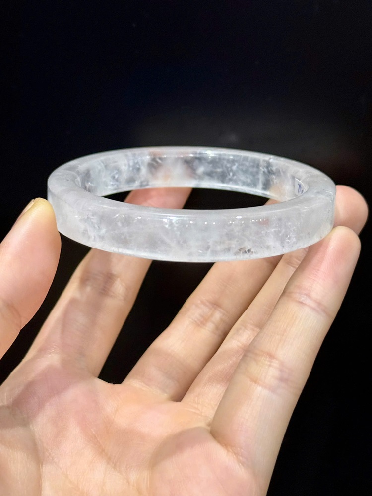 Vòng Bản Vuông Liền Thạch Anh Trắng 53mm