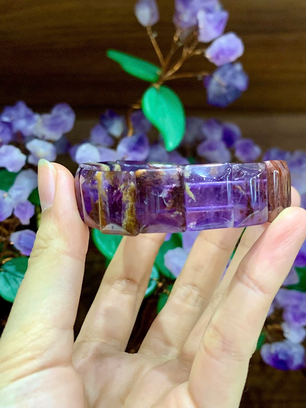 Vòng Đá Super Seven Tím Bản Khúc 16mm
