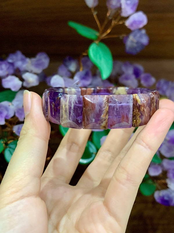 Vòng Đá Super Seven Tím Bản Khúc 16mm