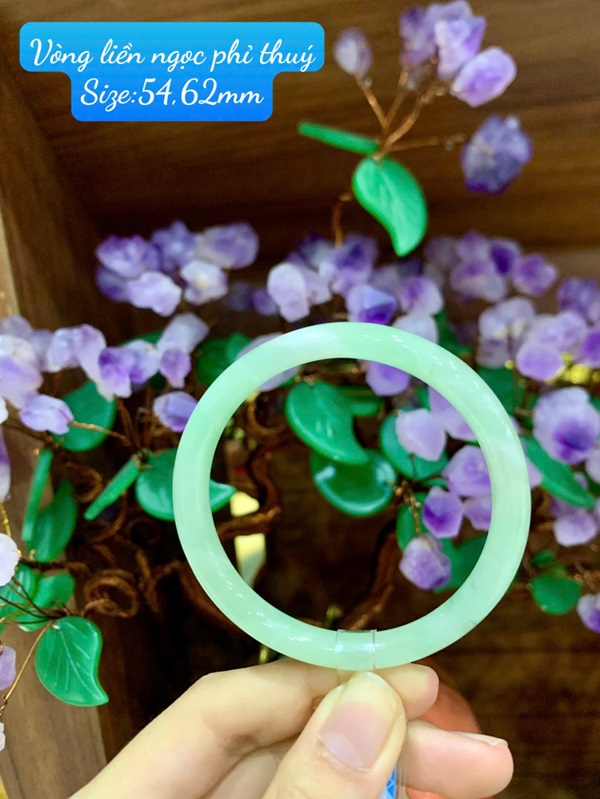 Vòng liền bản đũa ngọc phỉ thuý 54,62ly (kèm giấy kiểm đinh PNJ)