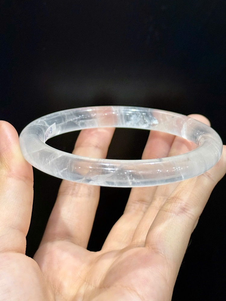 Vòng Liền Bản Đũa Thạch Anh Trắng 59.2mm