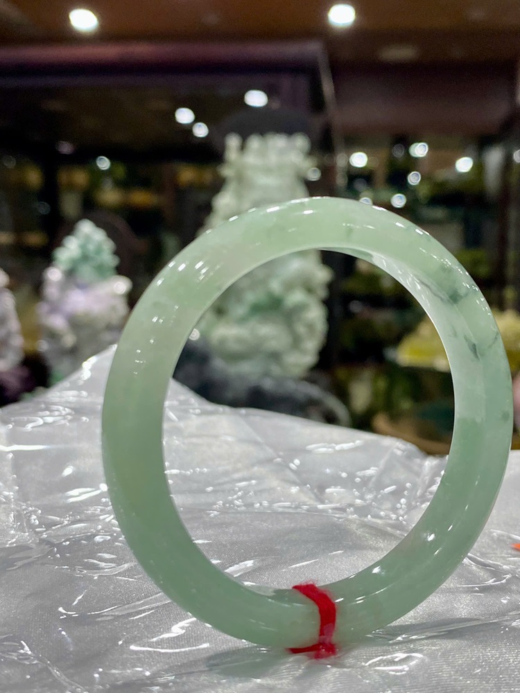 Vòng Liền Bản Hẹ Ngọc Phỉ Thuý 53.2mm (Kèm Giấy Kiểm Định)