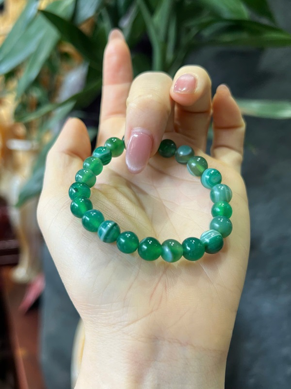 Vòng mã não xanh vân ngọc 8Ly