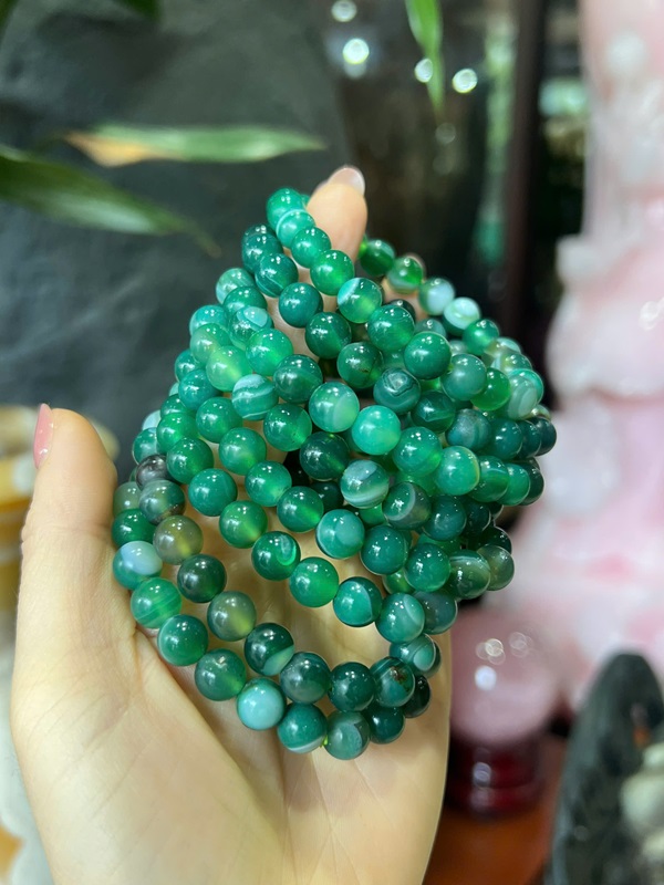 Vòng mã não xanh vân ngọc 8Ly