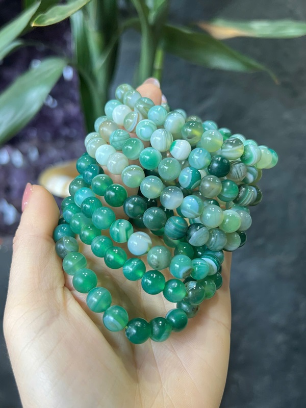 Vòng mã não xanh vân ngọc 8Ly