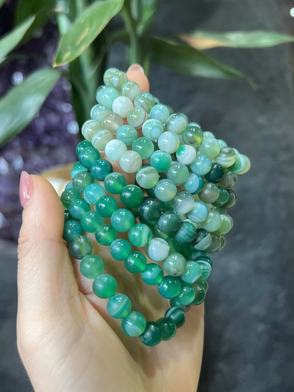 Vòng mã não xanh vân ngọc 8Ly