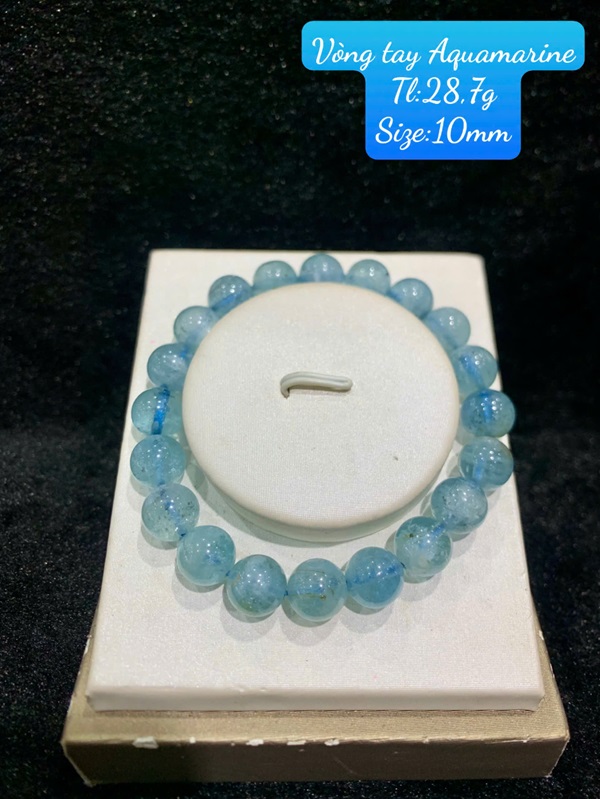 Vòng tay Aquamarine ngọc xanh biển 10ly