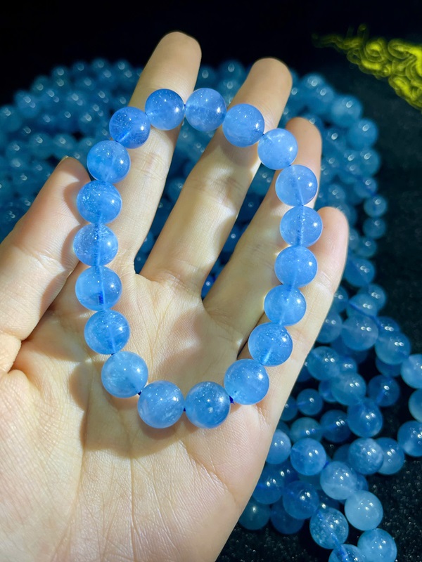 Vòng tay Aquamarine xanh biển ngọc 11ly
