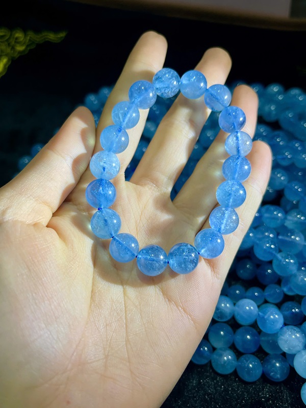 Vòng tay Aquamarine xanh biển ngọc 11ly