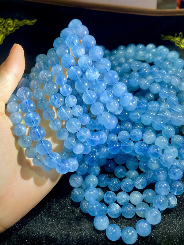 Vòng tay Aquamarine xanh biển ngọc 11ly