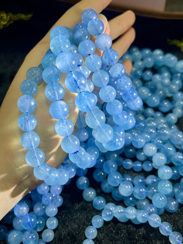 Vòng tay Aquamarine xanh biển ngọc 11ly