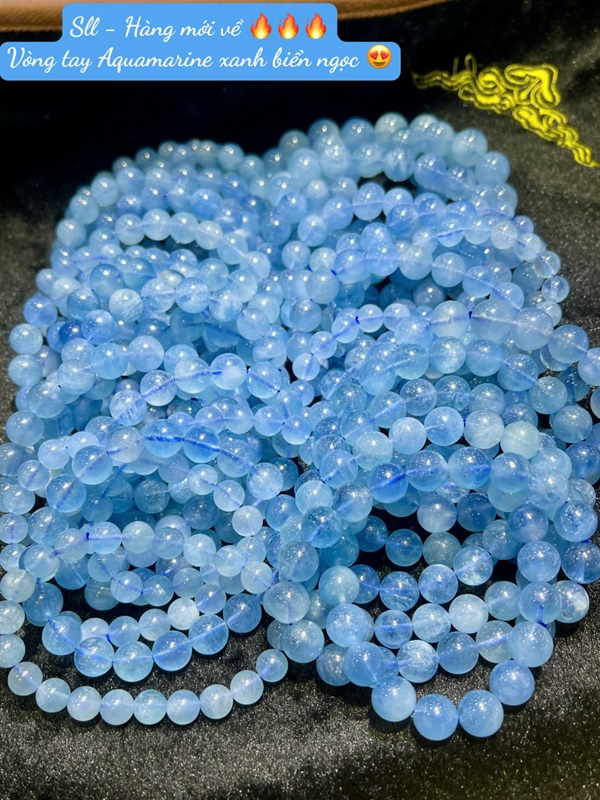 Vòng tay Aquamarine xanh biển ngọc 11ly