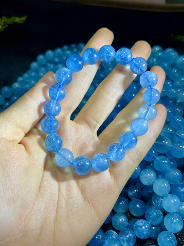 Vòng tay Aquamarine xanh biển ngọc 11ly