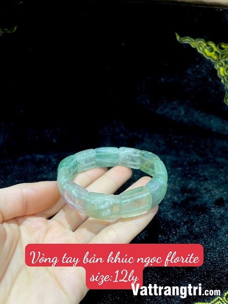Vòng tay bản khúc ngọc fluorite 12ly