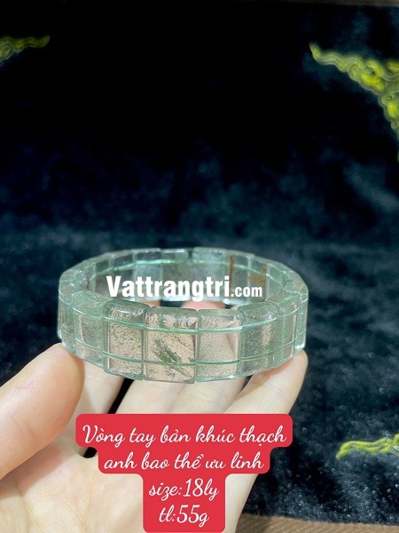 Vòng tay bản khúc thạch anh bao thể ưu linh 18ly