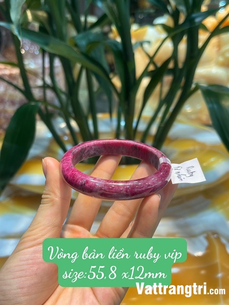 Vòng tay bản liền ngọc ruby vip 12mm