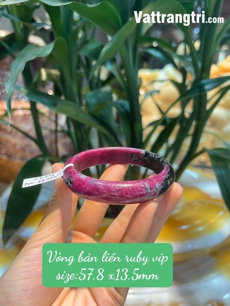 Vòng tay bản liền ngọc ruby vip 13.5mm
