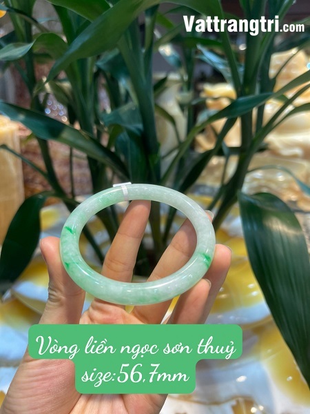 Vòng tay bản liền ngọc sơn thuỷ 56.7mm