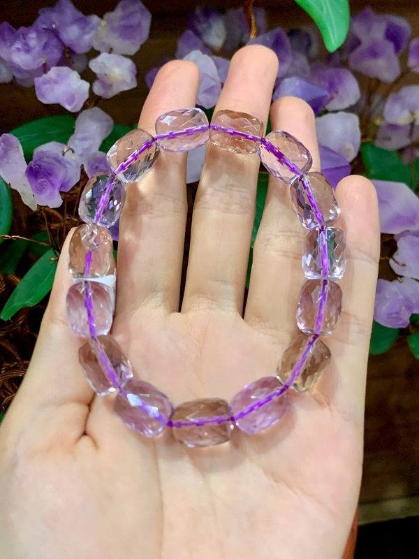 Vòng tay đá Ametrine Lu 10mm (Thạch anh tím vàng)