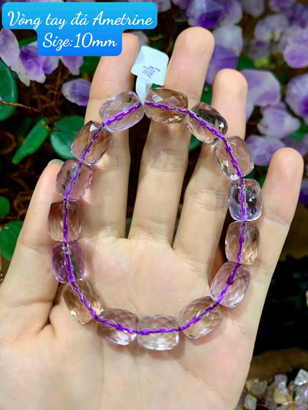 Vòng tay đá Ametrine Lu 10mm (Thạch anh tím vàng)