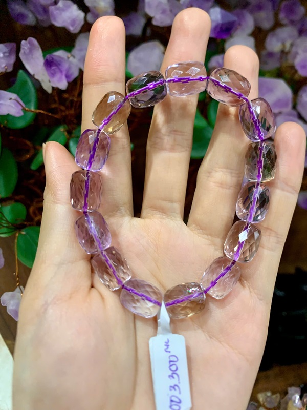 Vòng tay đá Ametrine Lu 10mm (Thạch anh tím vàng)