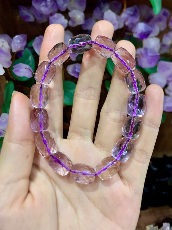 Vòng tay đá Ametrine Lu 9.8mm (Thạch anh tím vàng)