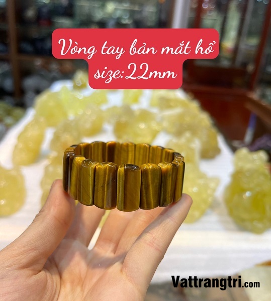 Vòng tay đá bản mắt hổ 22ly