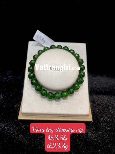 Vòng tay đá Diopside xanh lục 8 - 12ly