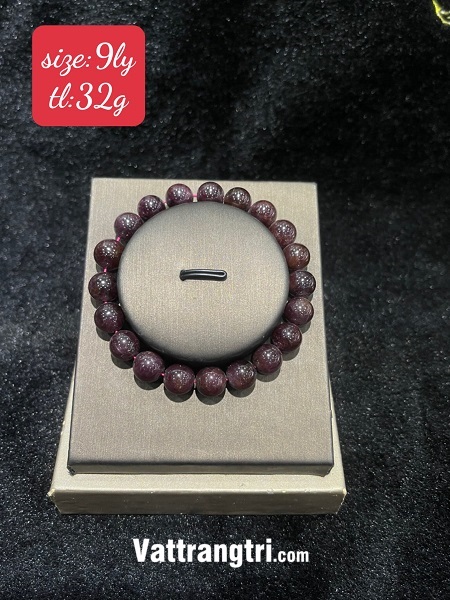 Vòng tay đá garnet đỏ đô đủ size