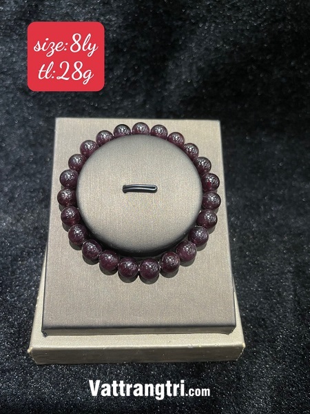 Vòng tay đá garnet đỏ đô đủ size