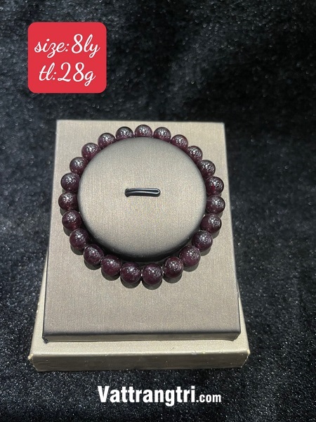 Vòng tay đá garnet đỏ đô đủ size
