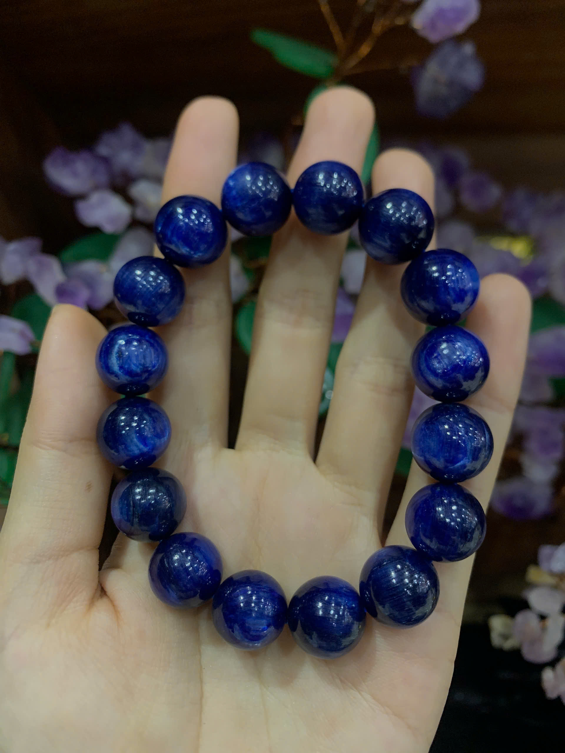 Vòng Tay Đá Kyanite Xanh Đại Dương 13ly