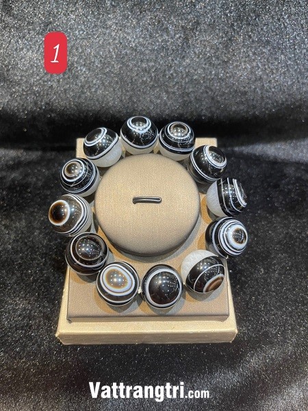 Vòng tay đá mã não vân nhãn cầu 12ly