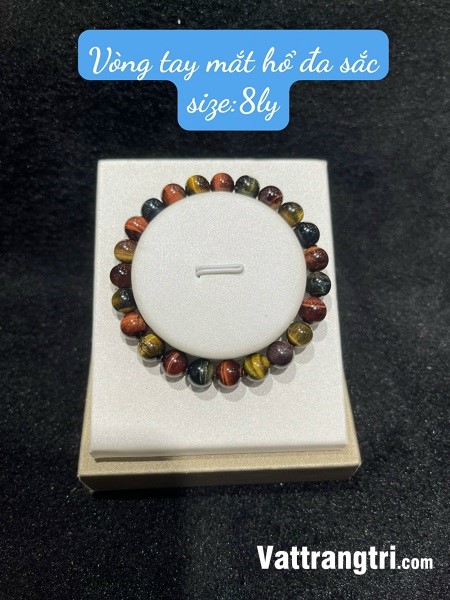Vòng tay đá mắt hổ đa sắc 8ly - 10ly - 12ly